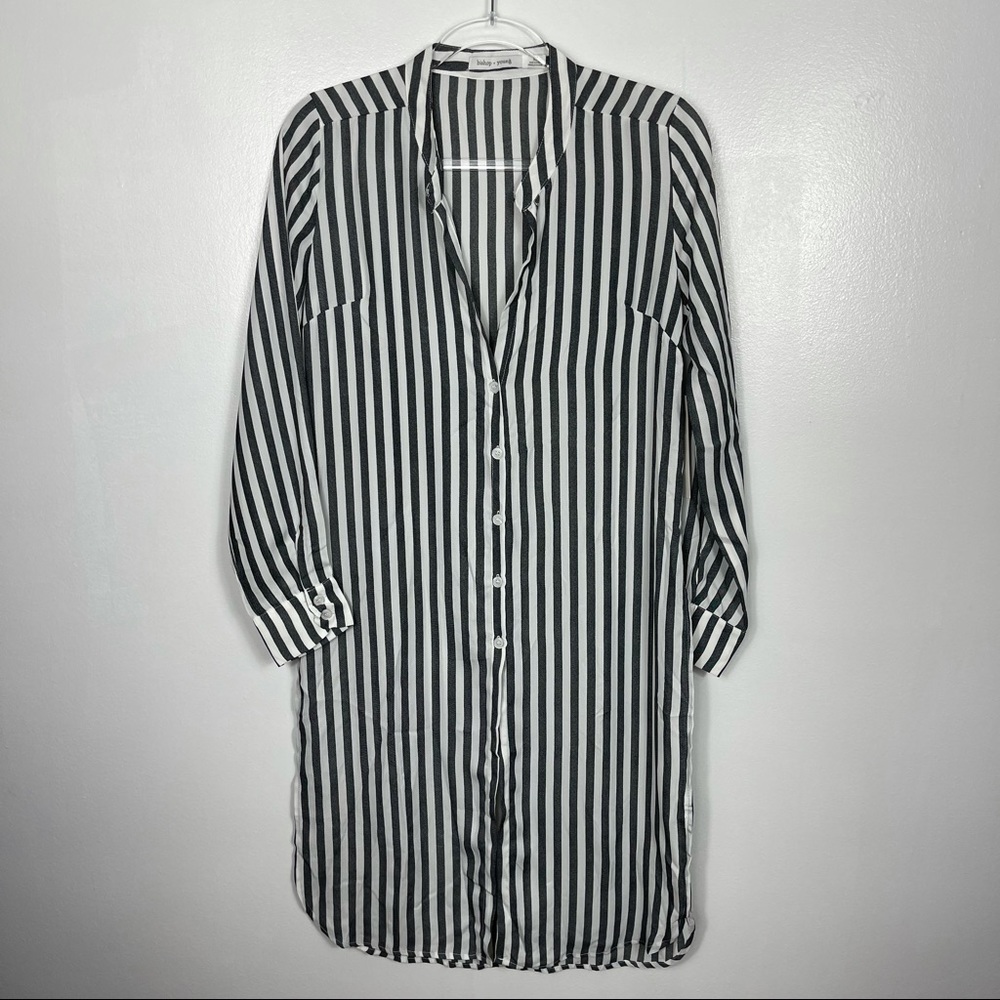 BISHOP + YOUNG DEVIN Front Tie Striped Tunic Xs